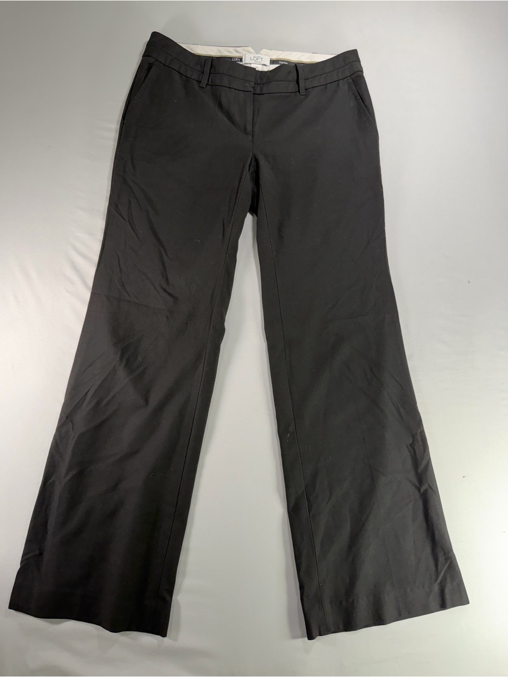 LOFT Petite 2P Marisa Black Trouser Dress Pants Career Office #952